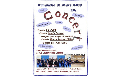 Concert pour &quot;Une pierre pour la jalt&quot; Dimanche 31 mars 